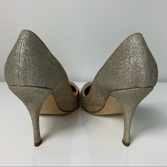 NEW MAXMARA ZELIG Glitter  Gold Pumps Shoes - Picture 4 of 8
